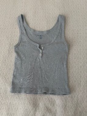 brandy melville heathered light blue tank  one size   details: -henley tank top